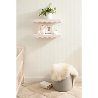 Pink Scalloped Floating Wall Shelves, Set of 2