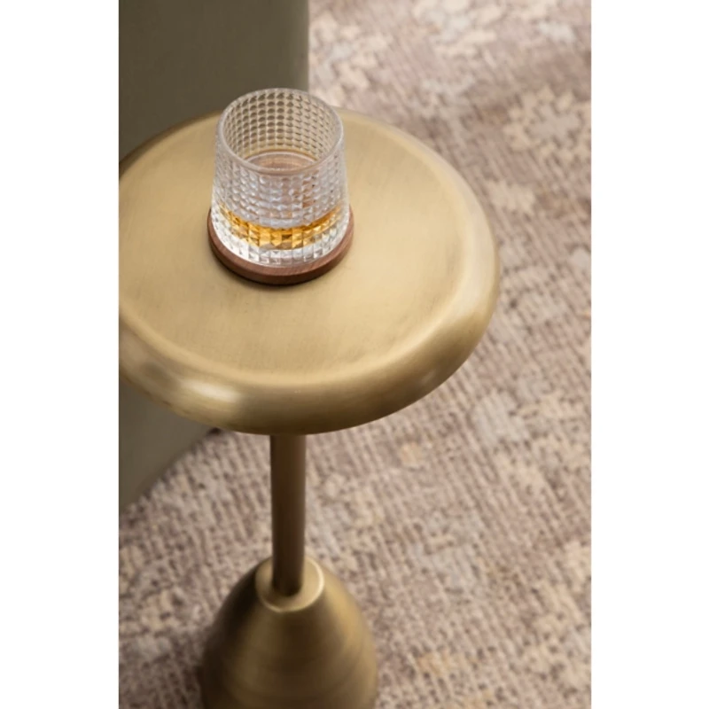 Morizet Antique Brass Round Cocktail Table