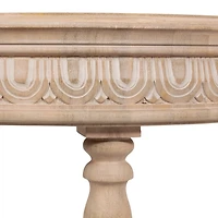 Patresa Round Natural Carved Wood Coffee Table