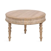 Patresa Round Natural Carved Wood Coffee Table