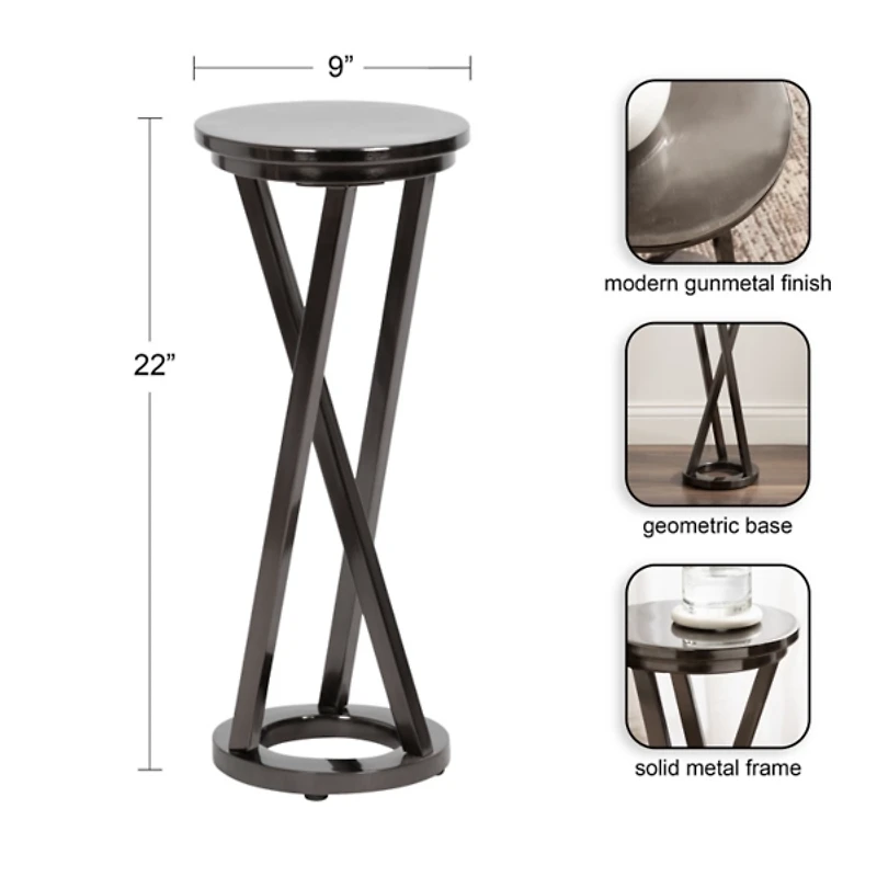 Allie Pewter Metal Cocktail Table