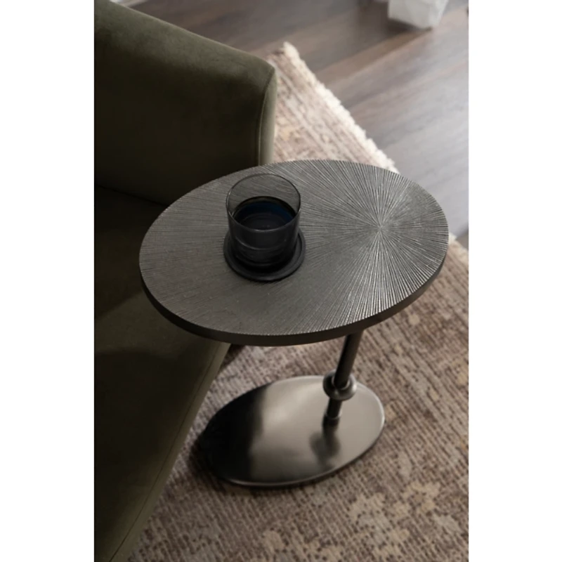 Engles Pewter Metal Oval Adjustable Table