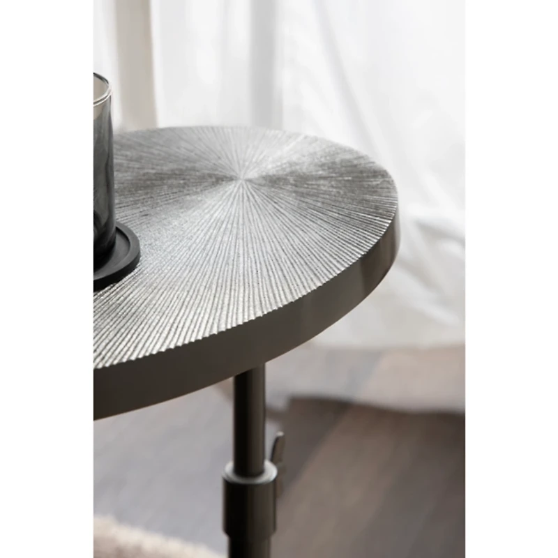 Engles Pewter Metal Oval Adjustable Table