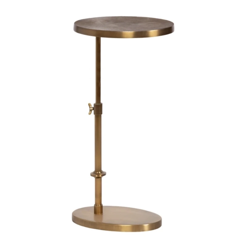 Engles Gold Metal Oval Adjustable Table