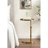 Engles Gold Metal Oval Adjustable Table