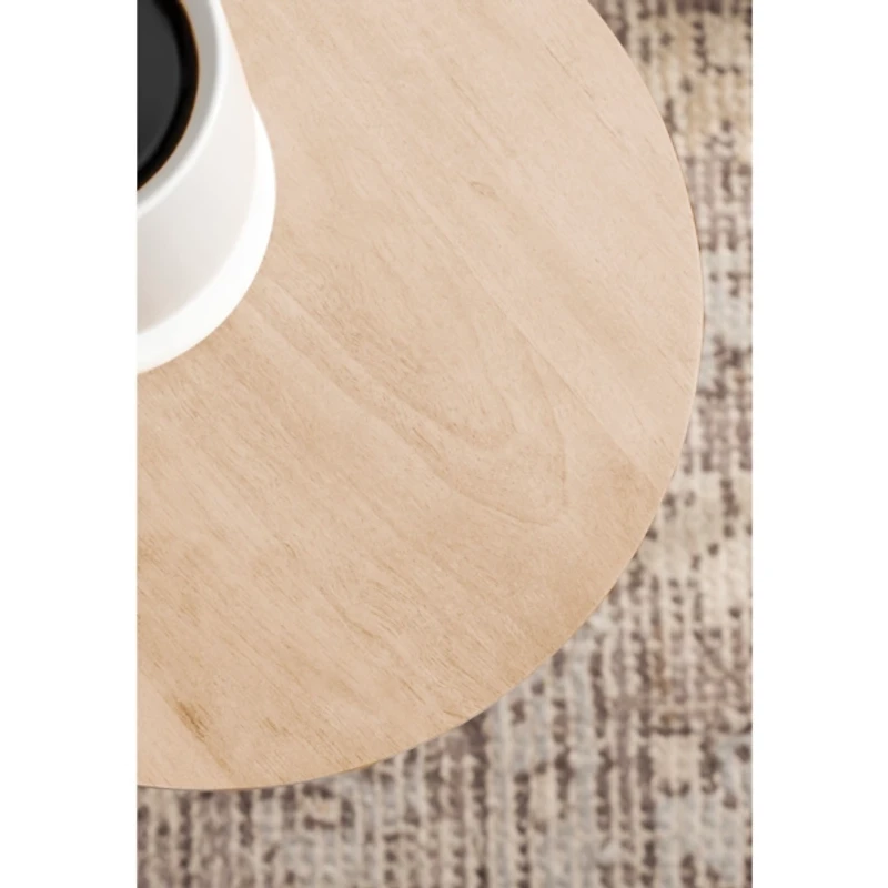 Nisha Natural Wood Scalloped Cocktail Table