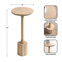 Nisha Natural Wood Scalloped Cocktail Table