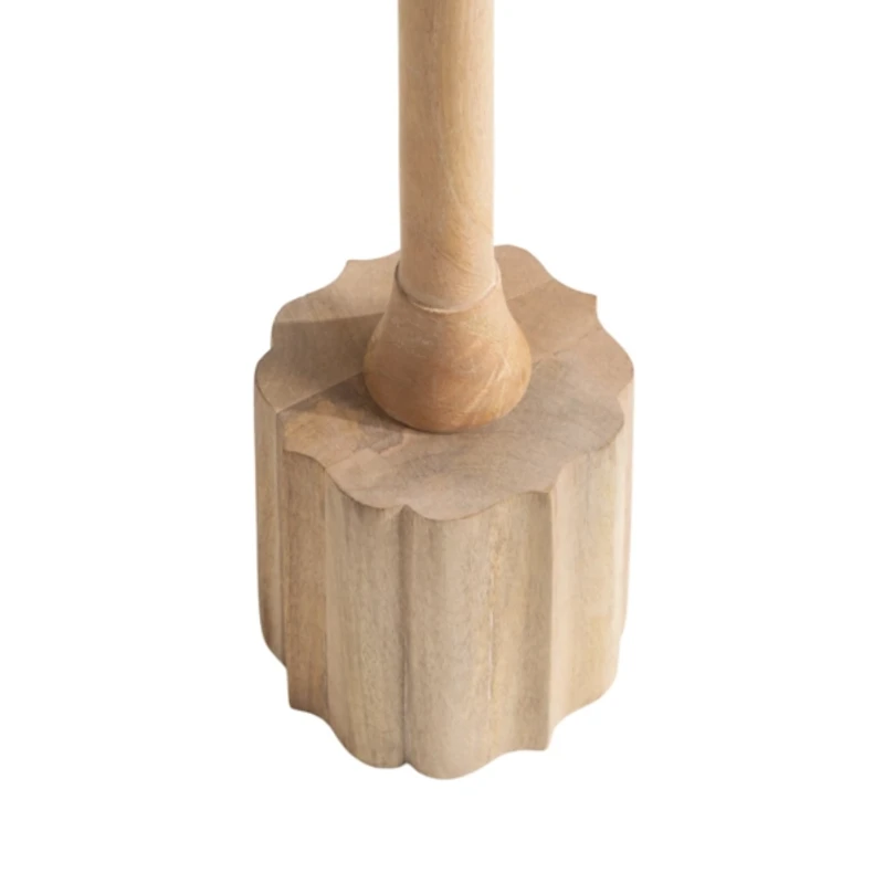 Nisha Natural Wood Scalloped Cocktail Table