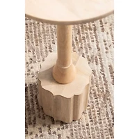 Nisha Natural Wood Scalloped Cocktail Table