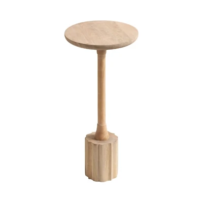 Nisha Natural Wood Scalloped Cocktail Table
