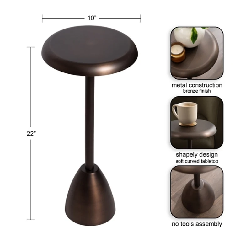 Morizet Dark Bronze Round Cocktail Table