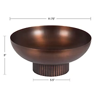 Bronze Ribbed Metal Decorative Bowl