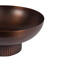 Bronze Ribbed Metal Decorative Bowl