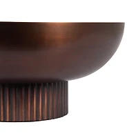 Bronze Ribbed Metal Decorative Bowl