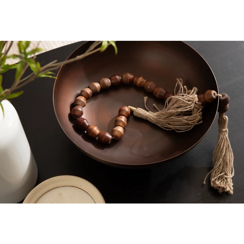 Bronze Ribbed Metal Decorative Bowl