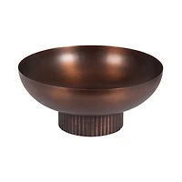 Bronze Ribbed Metal Decorative Bowl
