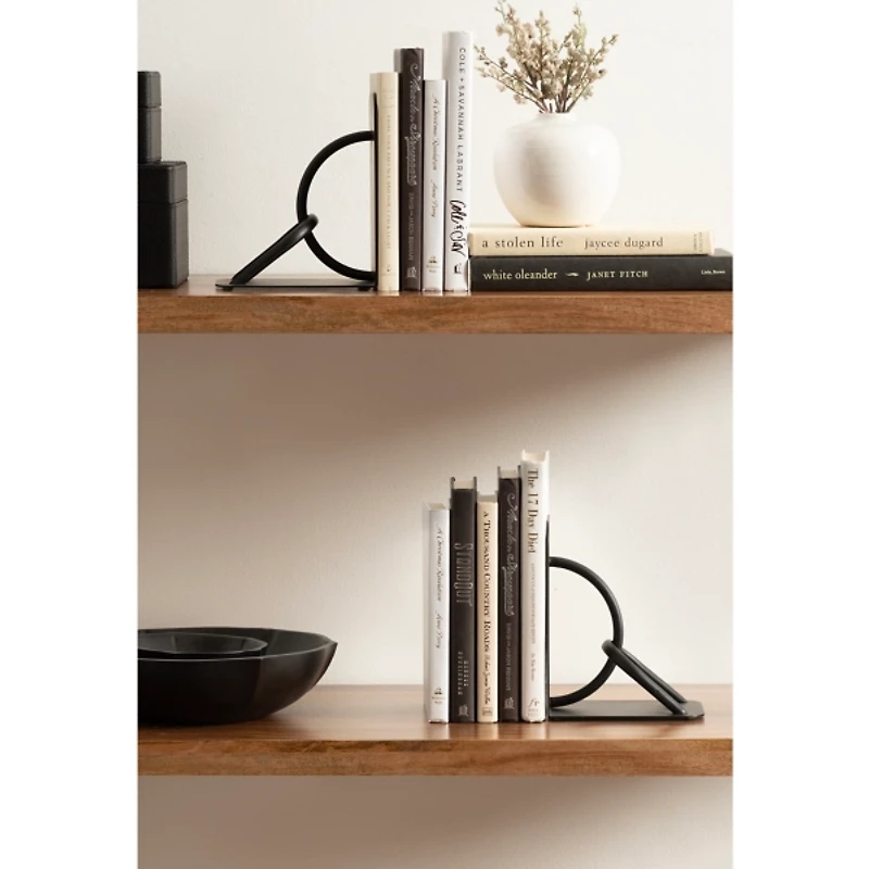 Black Metal Chain Link Bookends, Set of 2