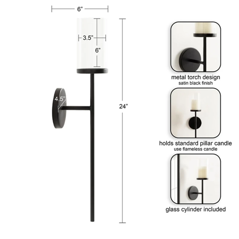 Black Metal Blaise Wall Sconce