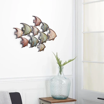 Colorful Metal Angelfish Wall Plaque