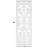 White Carved Wood Wall Plaque