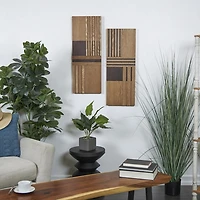 Natural Wood Geometric 2-pc. Wall Panel Set, 12x31
