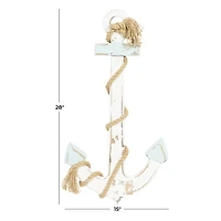 White Wood Anchor Wall Plaque