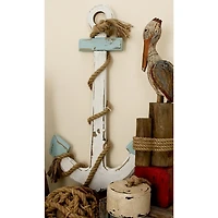 White Wood Anchor Wall Plaque