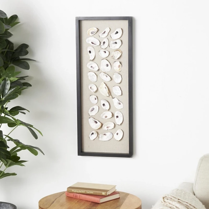 Oyster Shell Panel Framed Wall Plaque