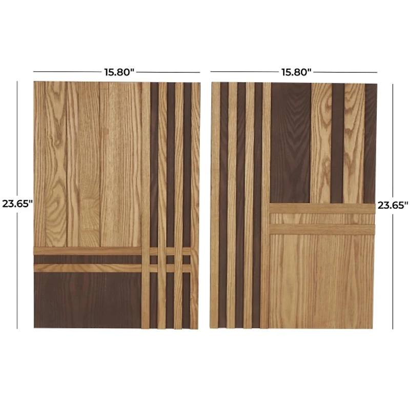 Natural Wood Geometric 2-pc. Wall Panel Set