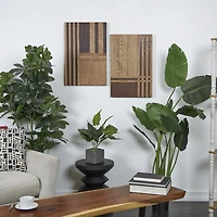 Natural Wood Geometric 2-pc. Wall Panel Set