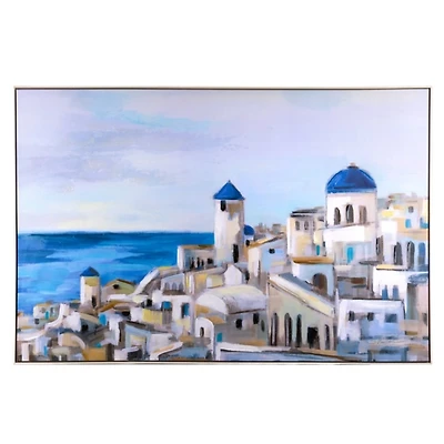Santorini Views Framed Canvas Art Print