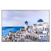 Santorini Views Framed Canvas Art Print