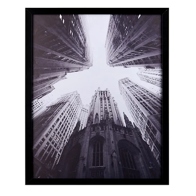 Black & White City View Framed Art Print