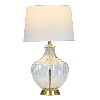 Clear Glass Faceted Table Lamp