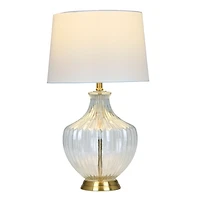 Clear Glass Faceted Table Lamp