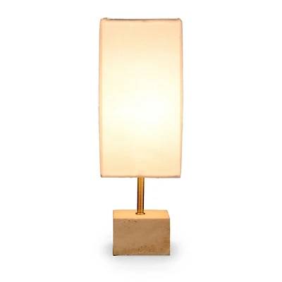 Travertine Square Table Lamp
