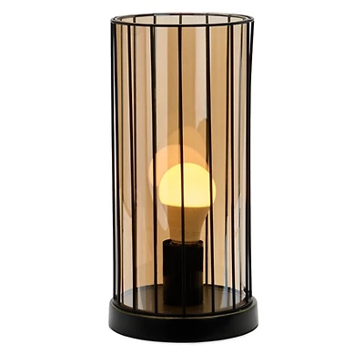 Metal Cage with Amber Glass Uplight