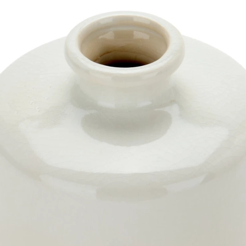 Cream Two Tone Glazed Ceramic Vase