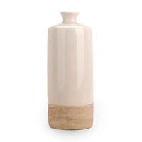 Large Cream Two Tone Glazed Ceramic Vase