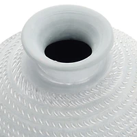 Matte Blue Gray Ceramic Vase, 12.6 in.