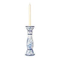 Blue Floral Ceramic Taper Candle Holder
