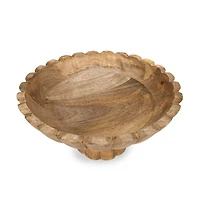 Scalloped Mango Wood Bowl