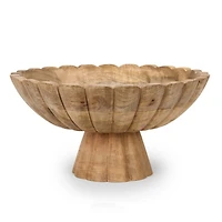 Scalloped Mango Wood Bowl