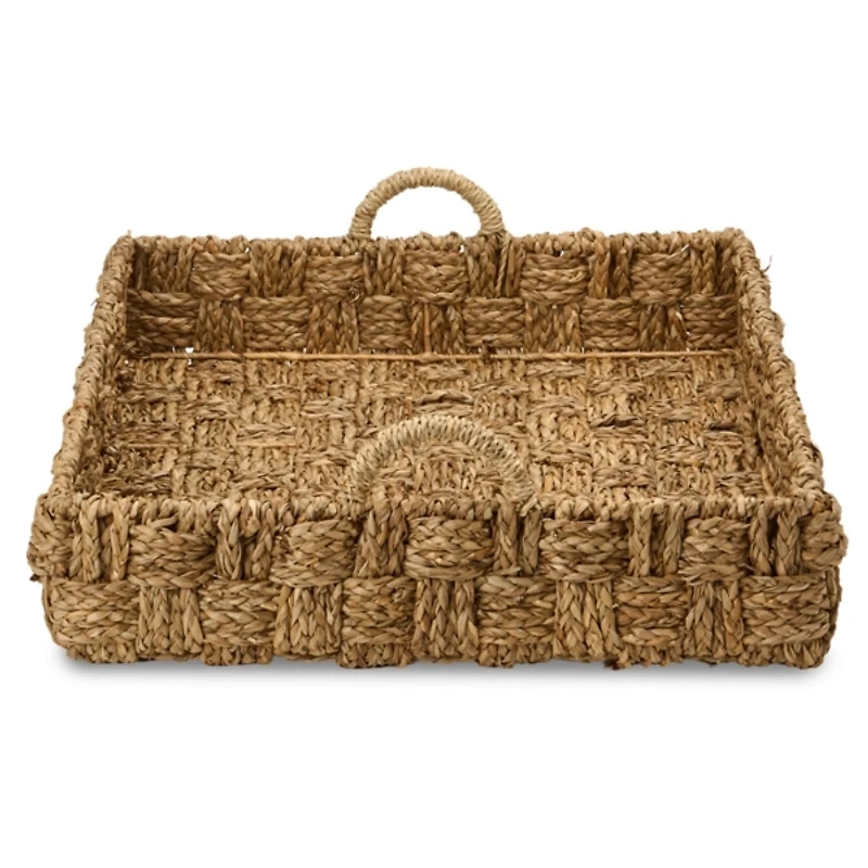 Rectangular Seagrass Woven Tray with Handles