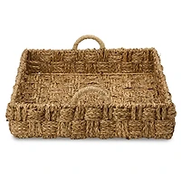 Rectangular Seagrass Woven Tray with Handles
