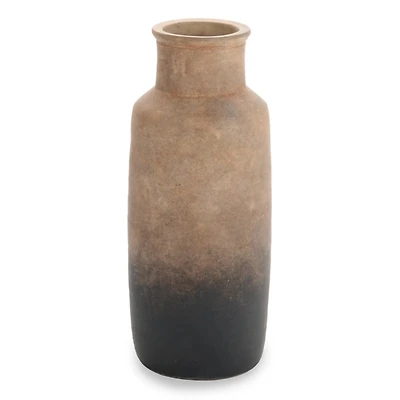 Black & Brown Ombre Terracotta Vase, 14.8 in.