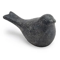 Small Black Stoneware Bird Figurine