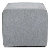 Light Blue Taylor Ribbed Fabric Ottoman