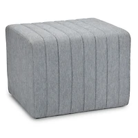 Light Blue Taylor Ribbed Fabric Ottoman