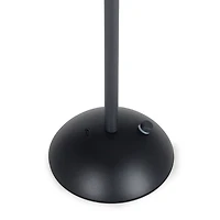 Black Metal LED Table Lamp with Fluted Shade